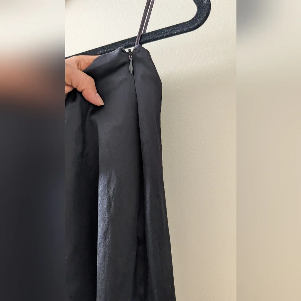 Forte Black Satin Straight Leg Pants